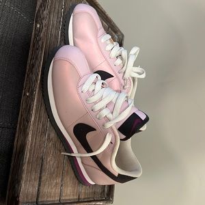Pink leopard print swoosh